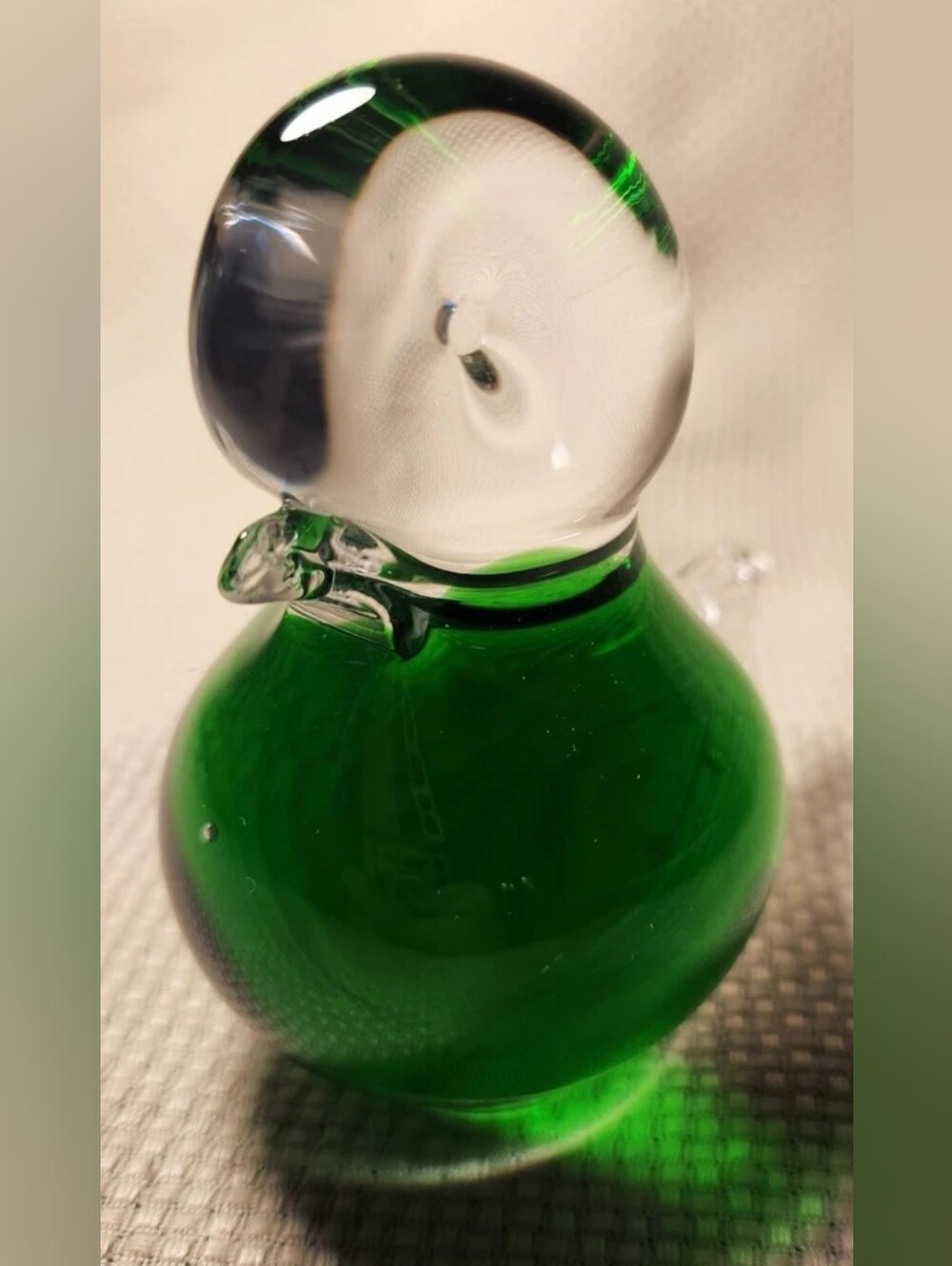 Vintage Eneryda Sweden 4" Green Art Glass Bird Figurine MCM Paperweight Cased - Picture 5 of 11